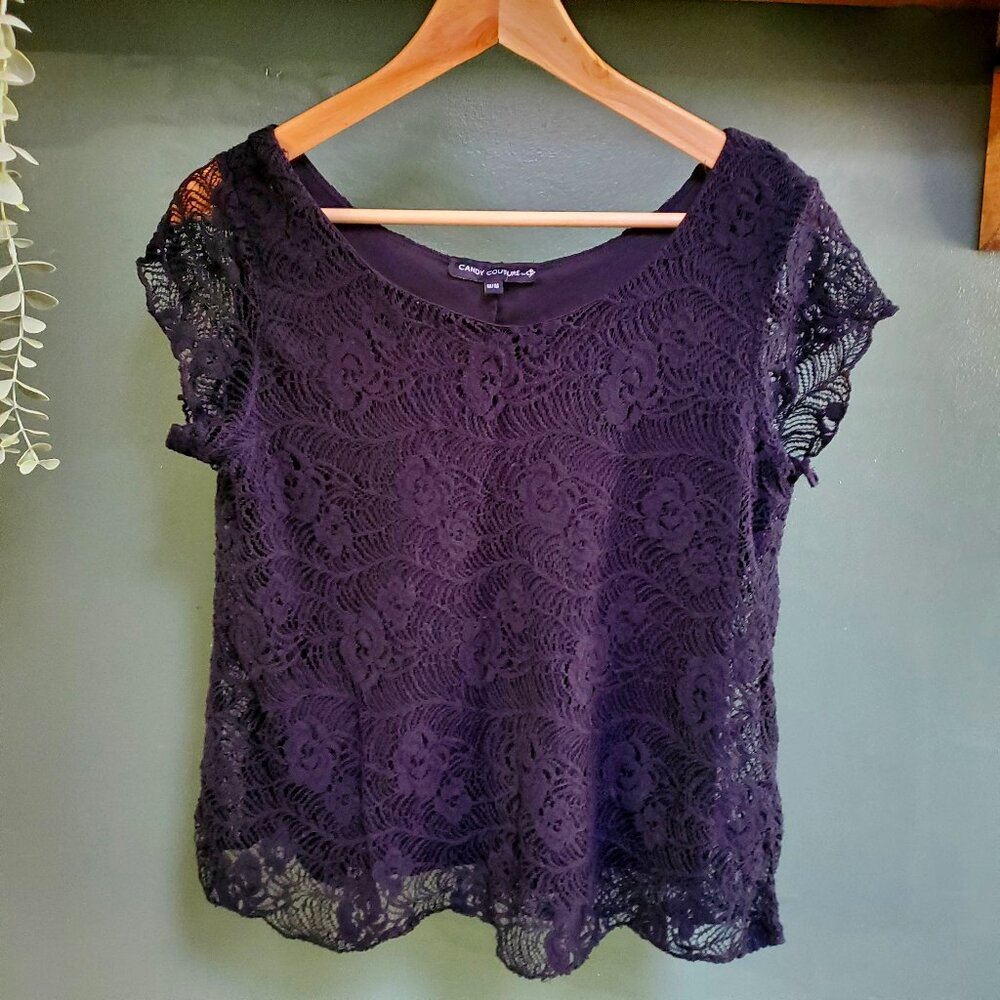 Candy Couture | Black Lace Top